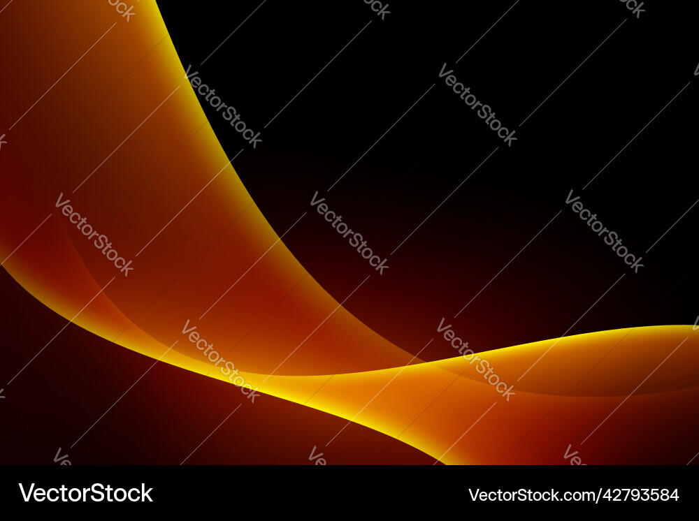 Gold curve abstract pattern on dark background vector image