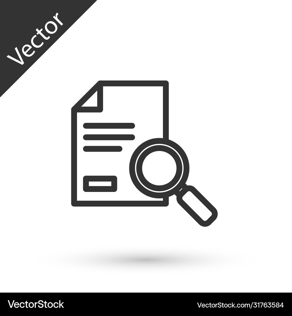 Grey line document with search icon isolated Grey line document with search icon isolated vector image