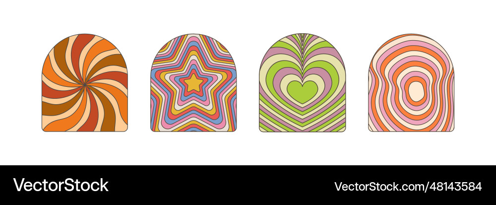 Groovy frame shape background flat Vector Image