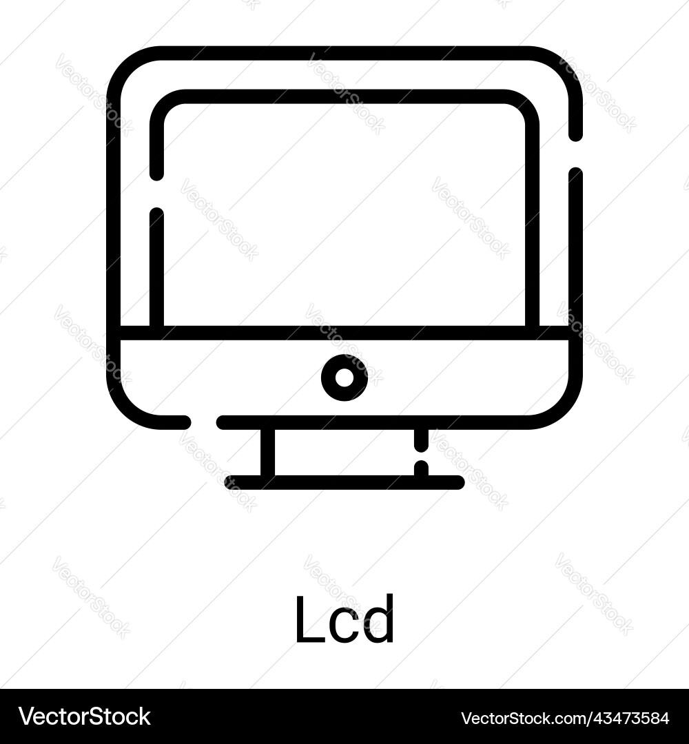 Lcd screen line icon isolated on white background vector image