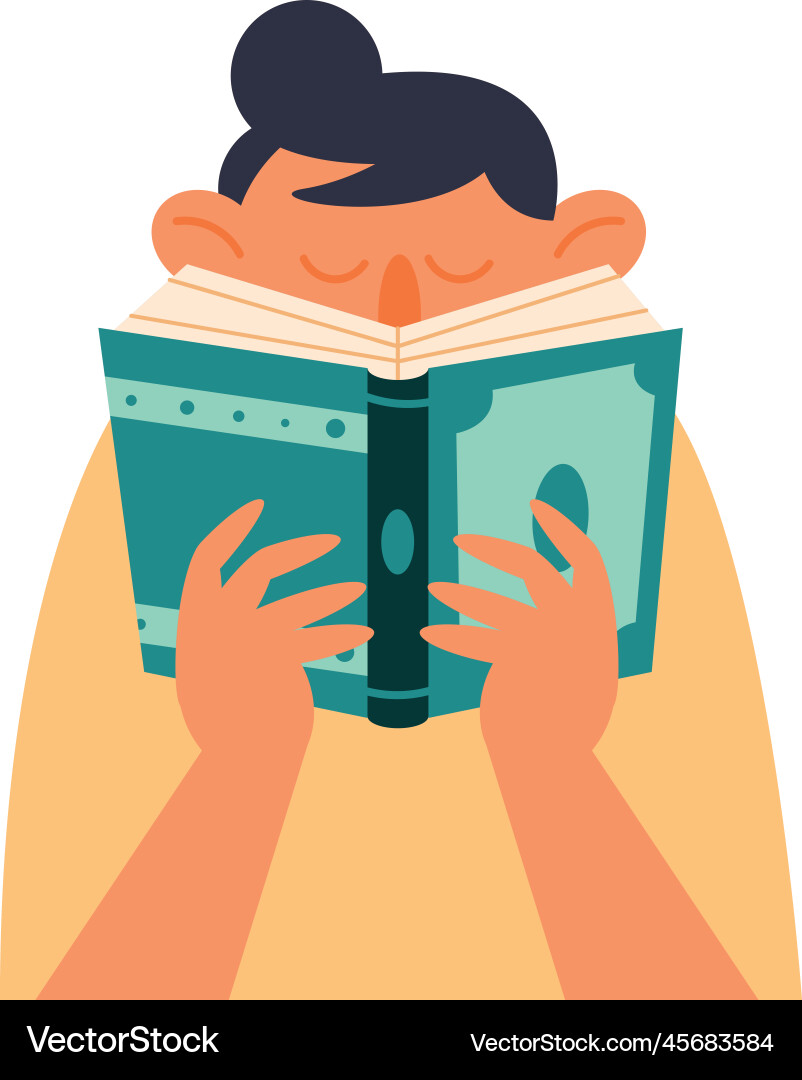 Man reading text book Vector Image