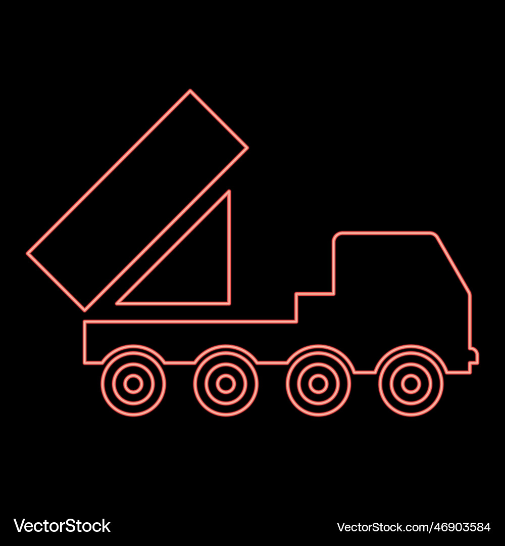 Neon reactive system volley fire salvo artillery Neon reactive system volley fire salvo artillery vector image