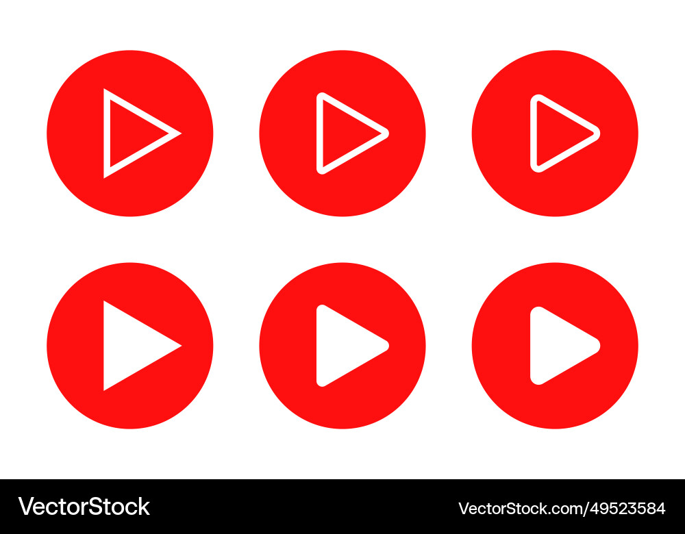 Play button icon in red circle Play button icon in red circle vector image