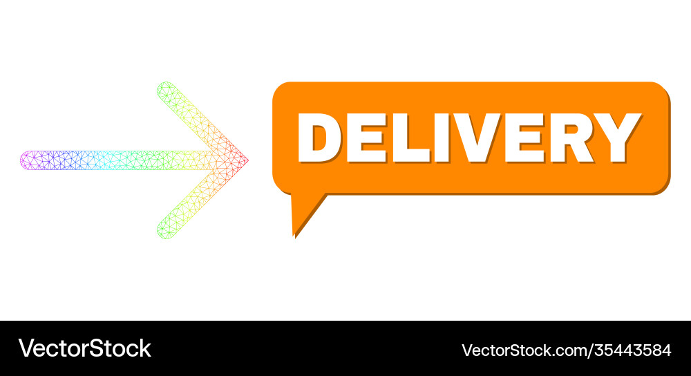 Rainbow net gradient arrow right icon and delivery Rainbow net gradient arrow right icon and delivery vector image