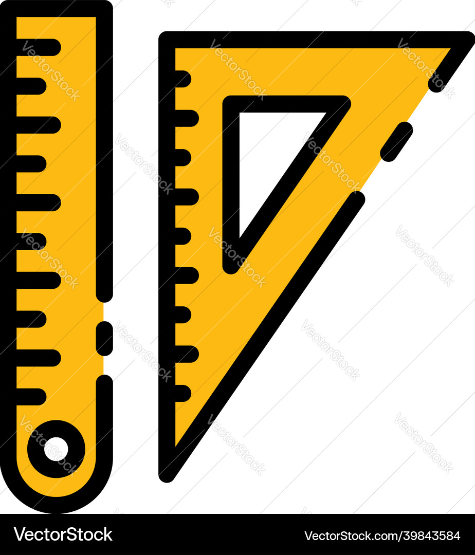 Ruler triangular icon color outline Ruler triangular icon color outline vector image