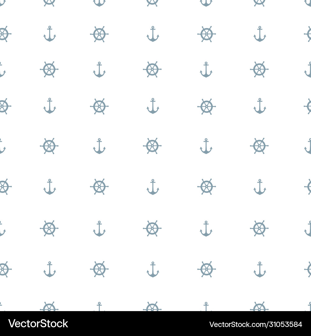 Seamless pattern anchor and helm isolated Vector Image