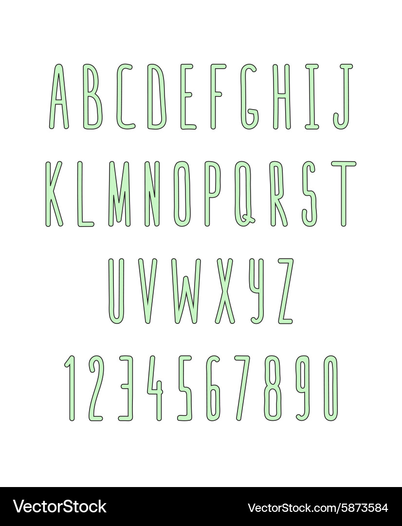 Set of letters and numbers handmade sketch font vector image