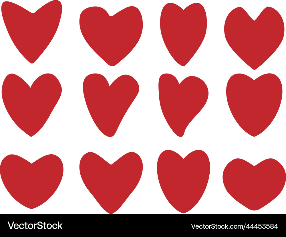 Set of red hearts Set of red hearts vector image