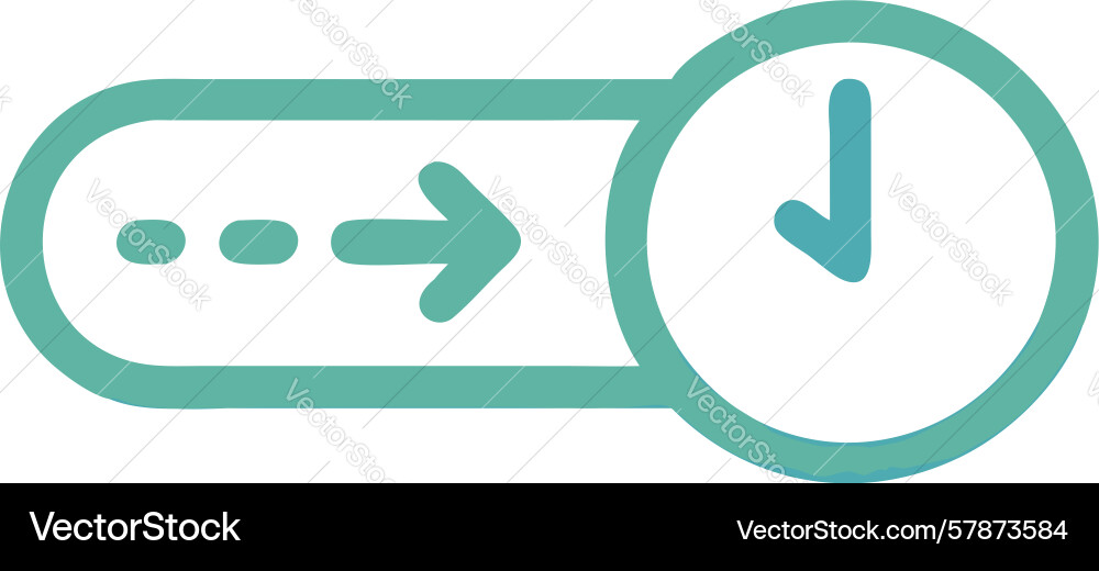 Timed progress download icon with clock indicator Vector Image