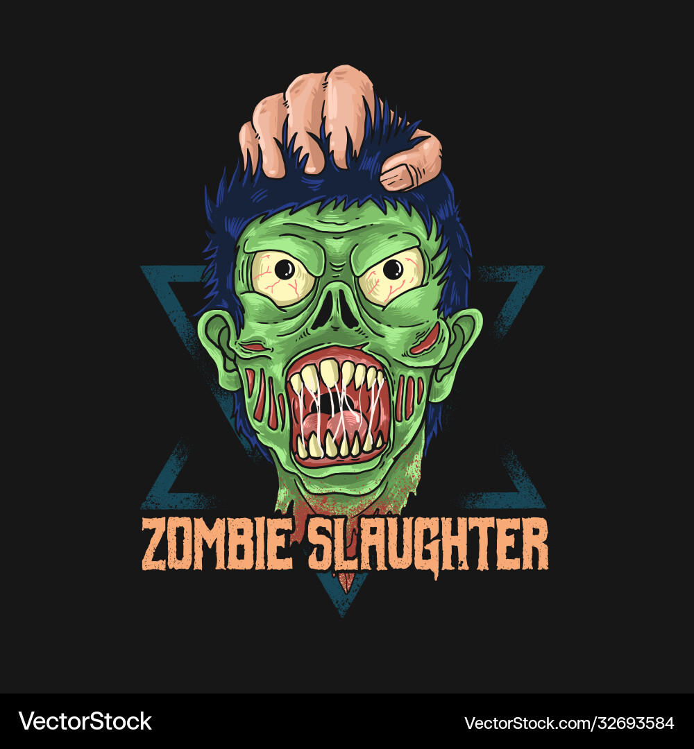 Zombiezombie slaughter graphic vector image