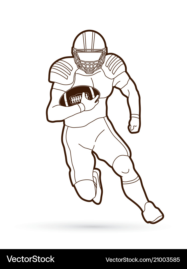 American Football Player Sportler Action American Football Player Sportler Action vektorbild