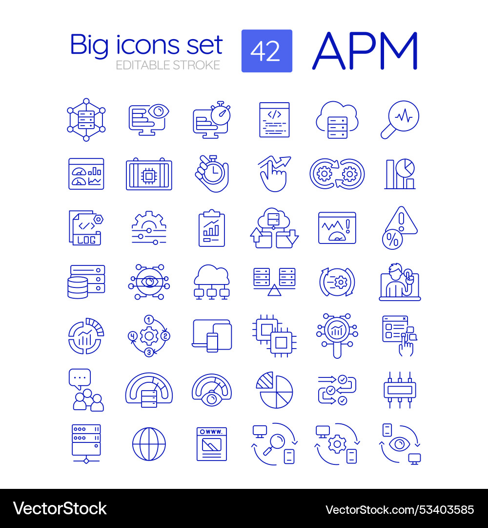 Apm linear icons set Apm linear icons set vector image