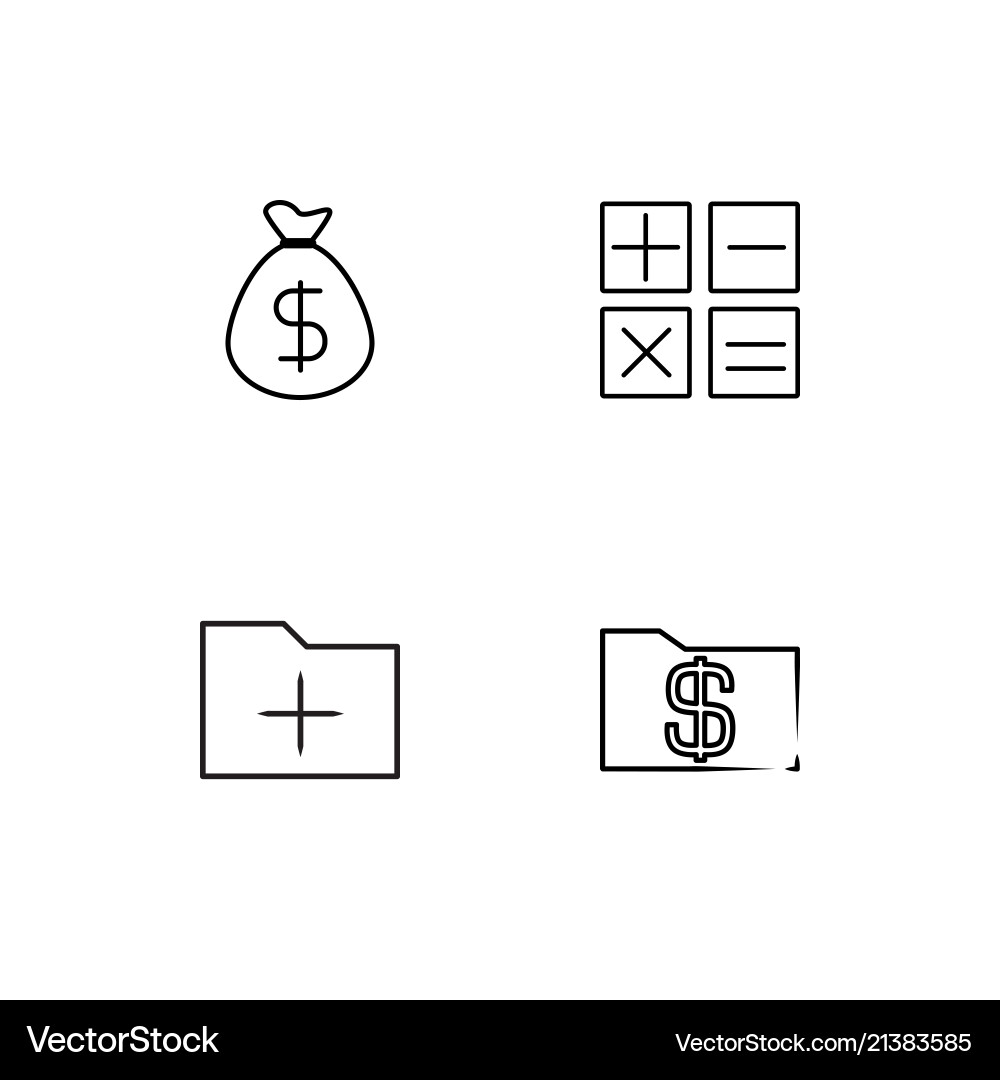 Banking linear icons set simple outline Vector Image