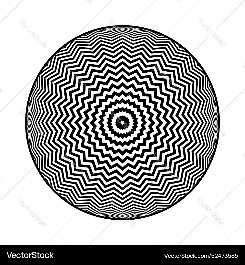 Circular zig zag lines pattern Circular zig zag lines pattern vector image