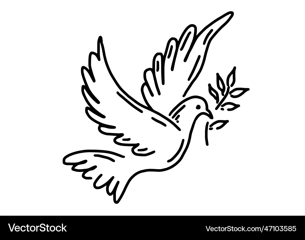 Dove of peace hand drawn Vector Image