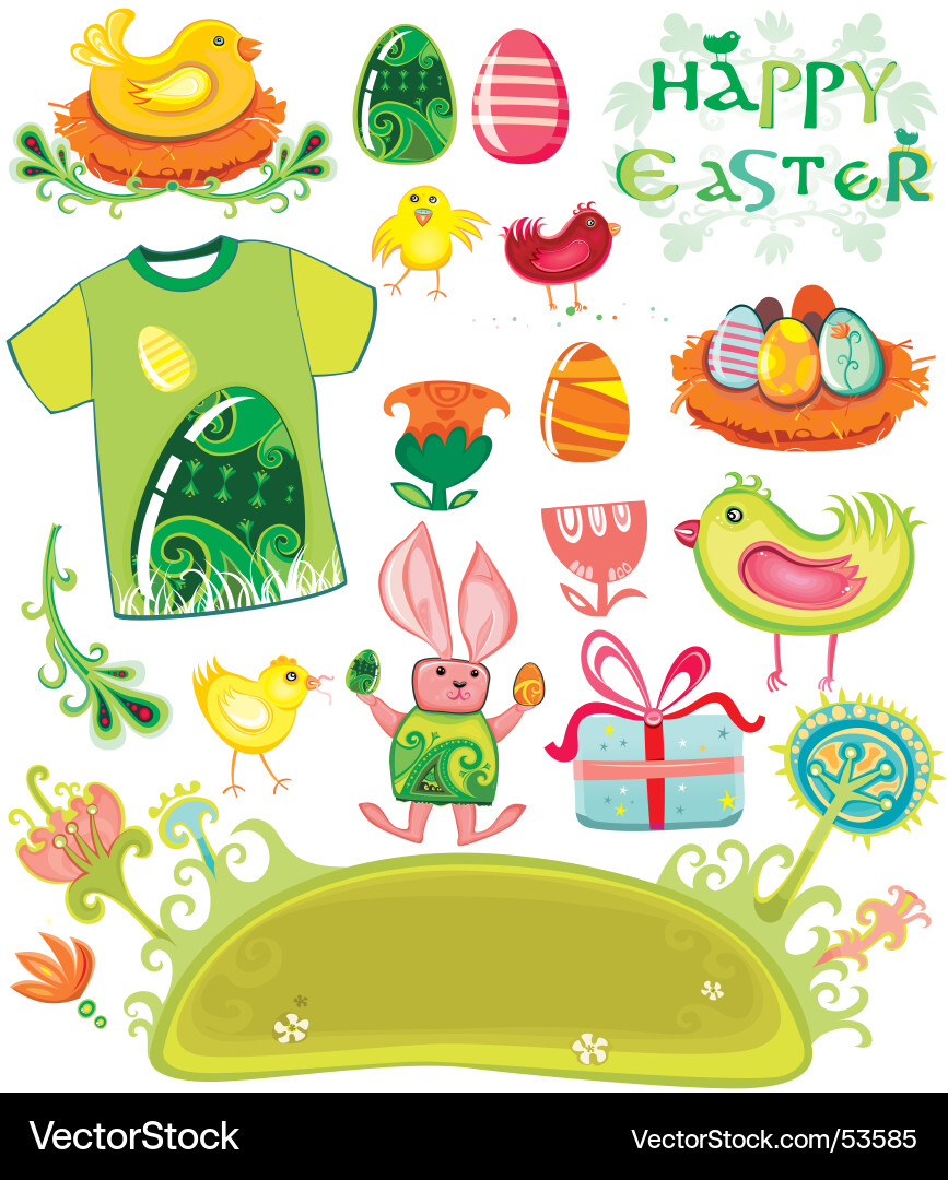 Easter Celebration Set Vector Image