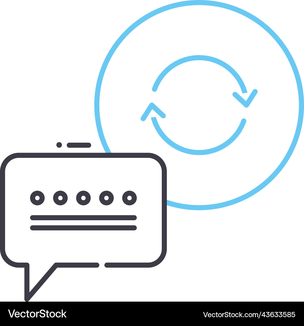 Feedback loop line icon outline symbol Royalty Free Vector