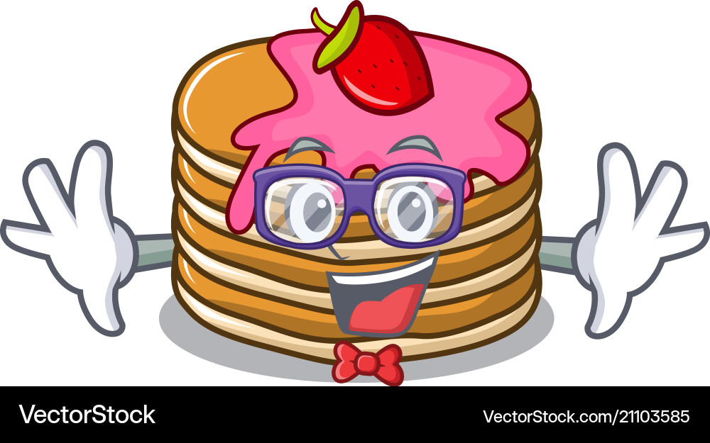 Geek Pancake with Strawberry vector image
