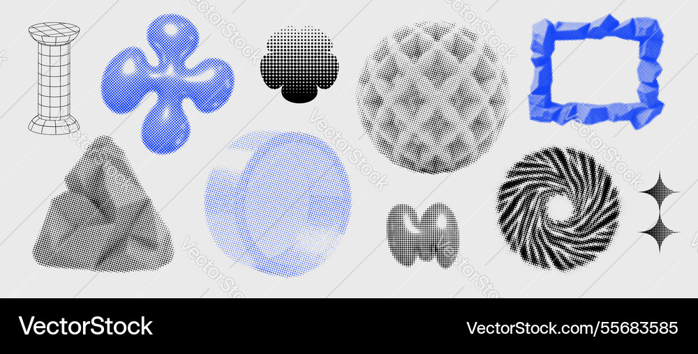 Geometry wireframe shapes and grids set 3d Geometry wireframe shapes and grids set 3d vector image