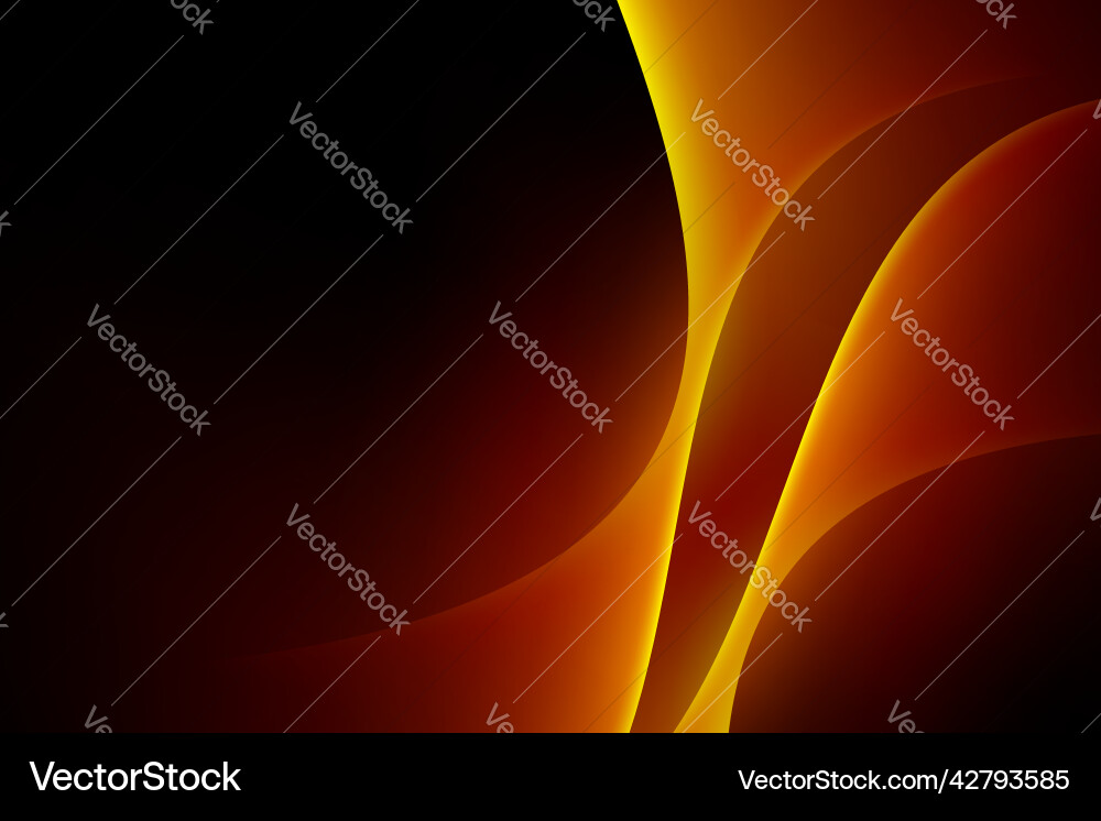 Gold curve abstract pattern on dark background Vector Image