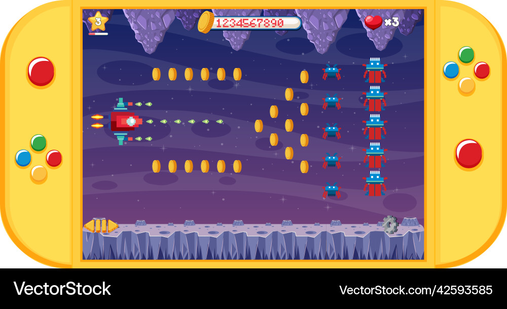 Handheld game console isolated Handheld game console isolated vector image
