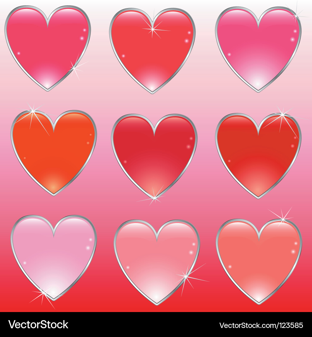 Heart buttons Vector Image