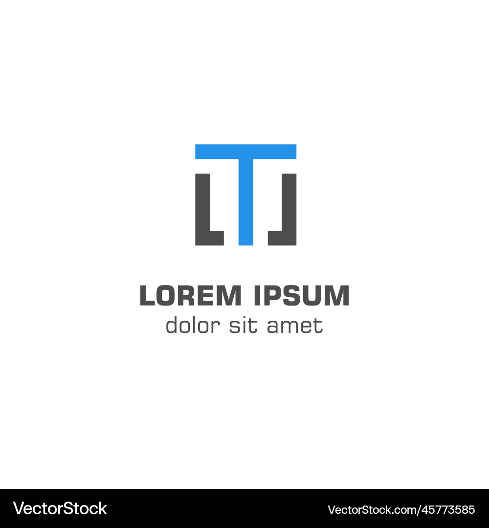 Initial letter t linked box logo template Vector Image