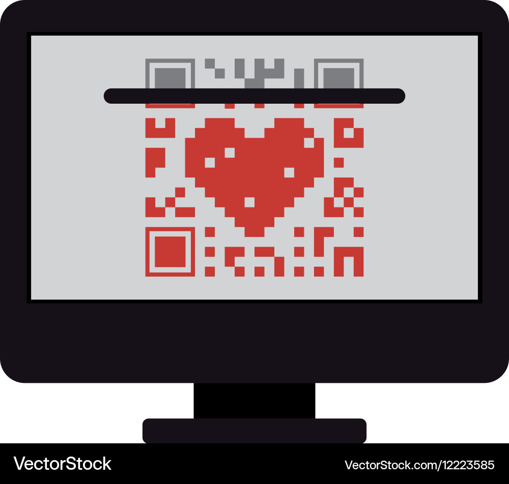 Isolierte qr-Code und Computer-Design vektorbild
