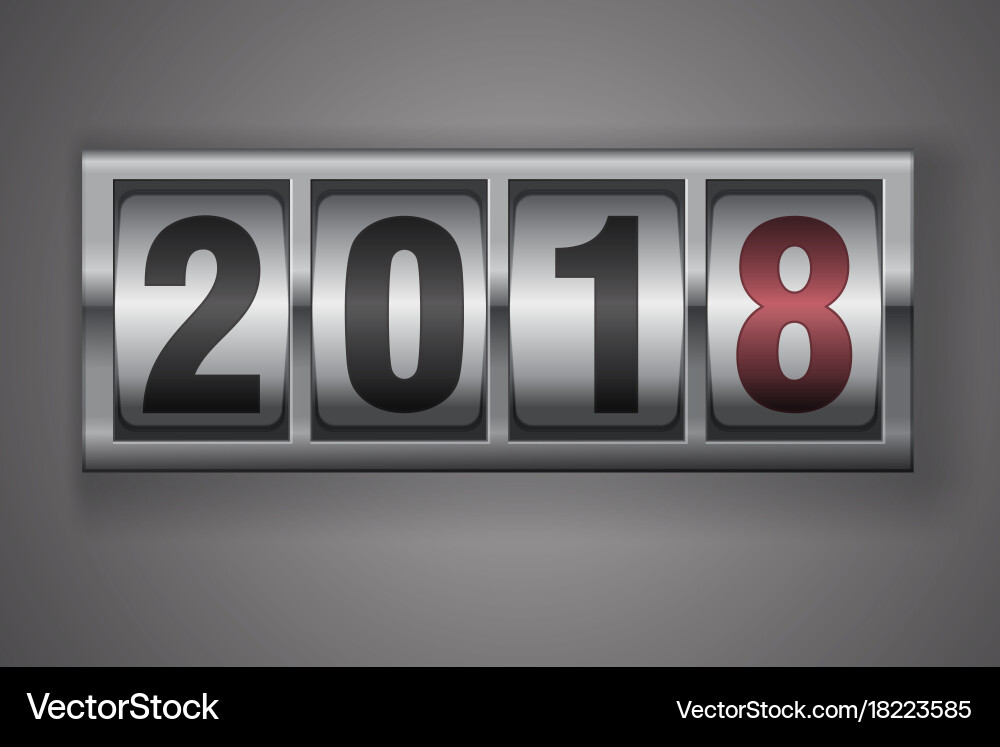 Mechanical Year Counter - 2018 Display Vector Image