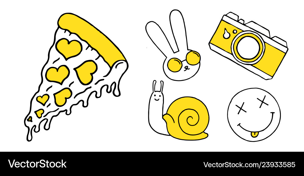 Patch set on white background vector image
