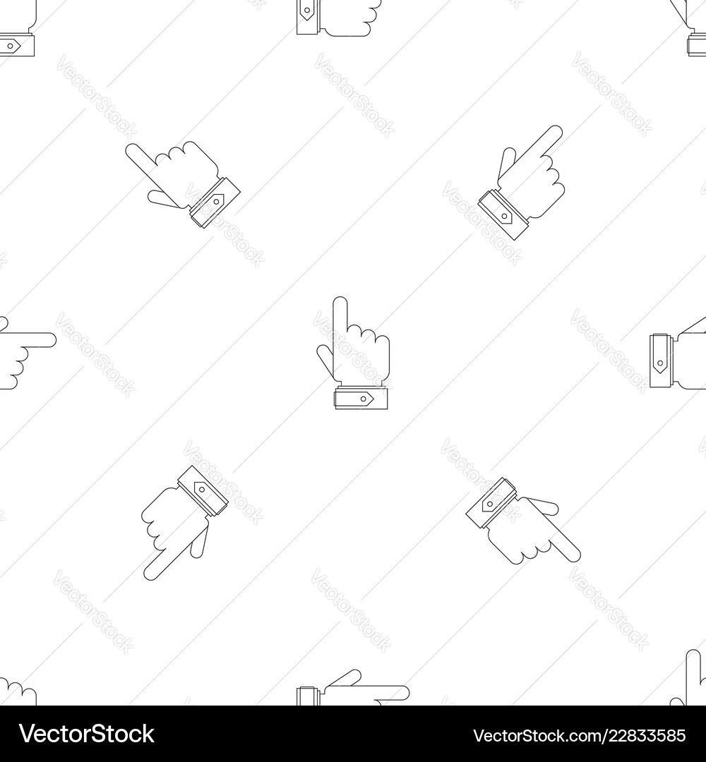 Pointing gesture pattern seamless Vector Image