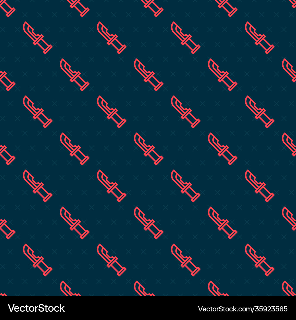 Red line hunter knife icon isolated seamless Red line hunter knife icon isolated seamless vector image
