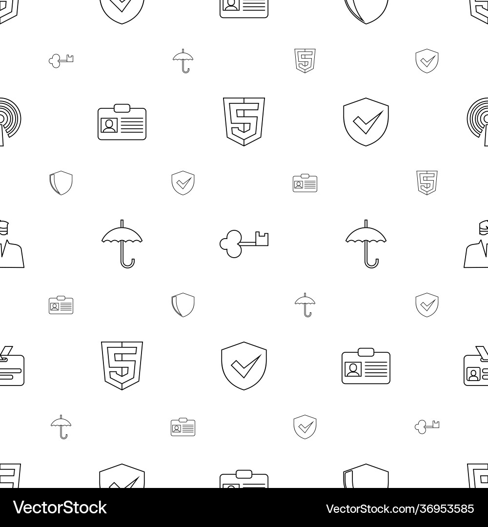 Security icons pattern seamless white background Vector Image