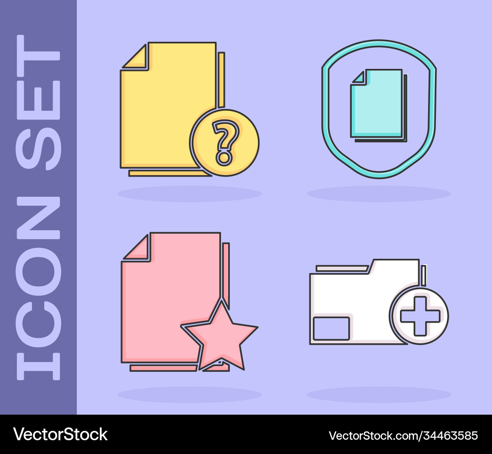 Set add new folder unknown document Set add new folder unknown document vector image