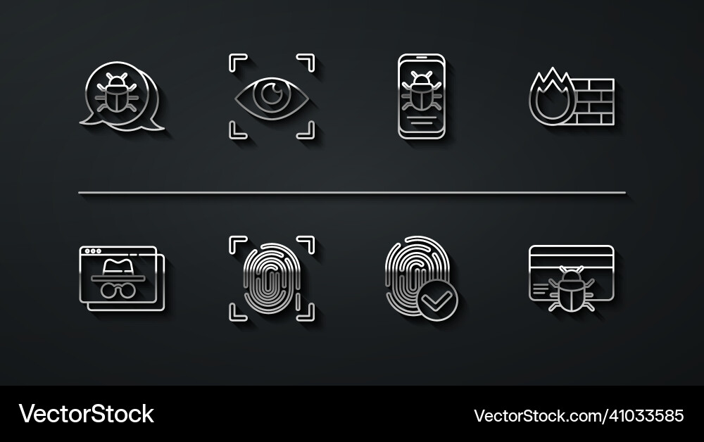 Set line system bug browser incognito window Set line system bug browser incognito window vector image