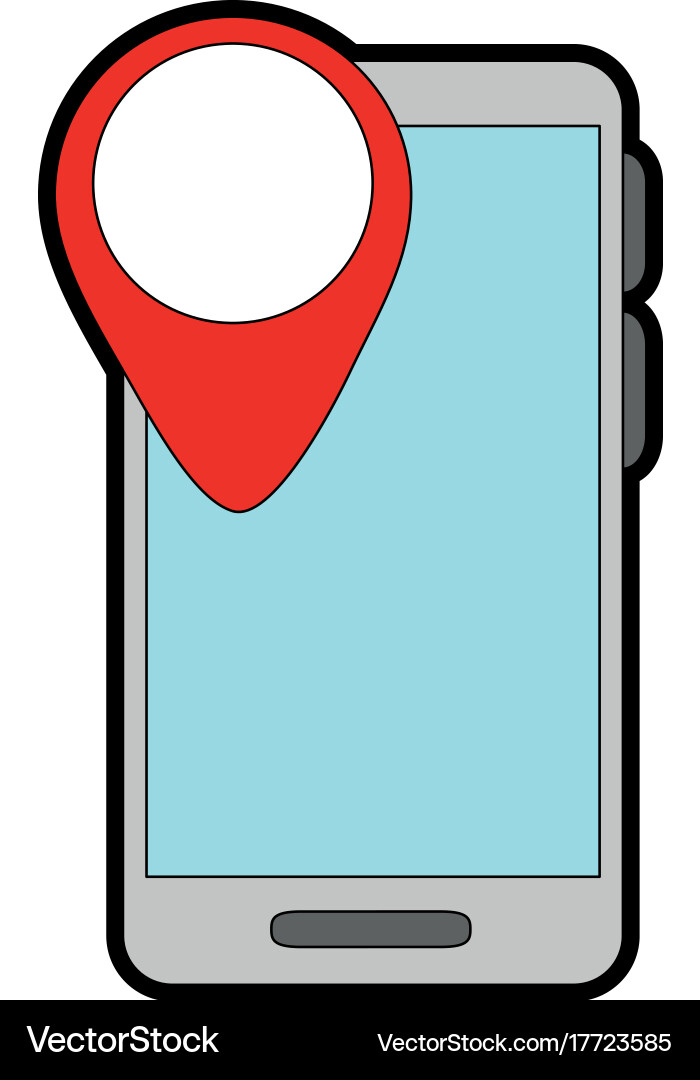 Smartphone device with pointer location Vector Image