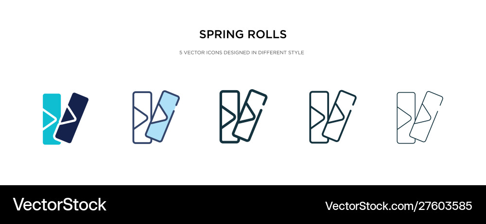 Spring rolls icon in different style two colored Spring rolls icon in different style two colored vector image