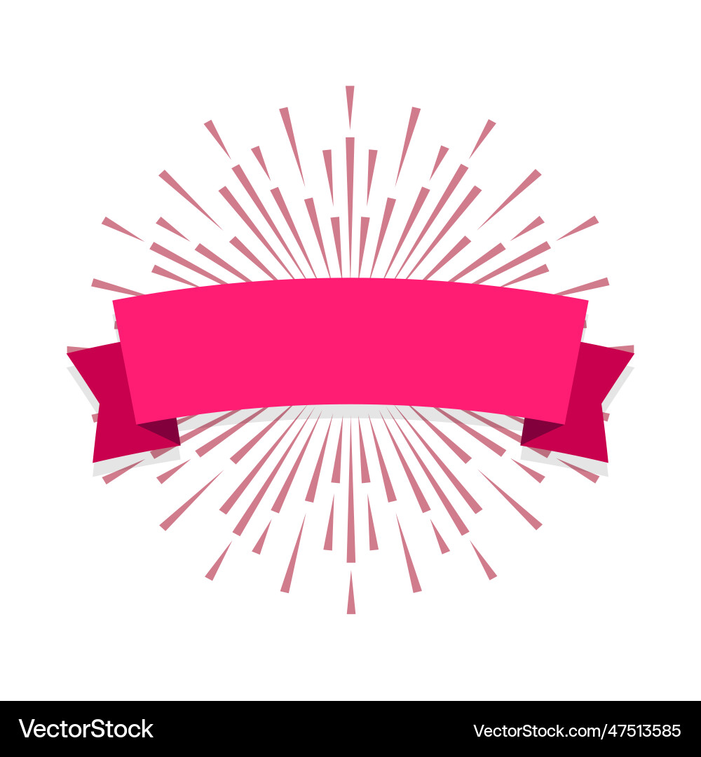 Sunburst and ribbon design element red Sunburst and ribbon design element red vector image