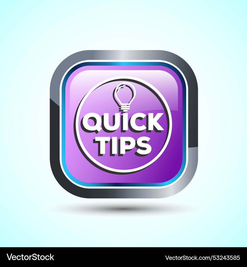 Tips icon button design and tricks Tips icon button design and tricks Vector Image