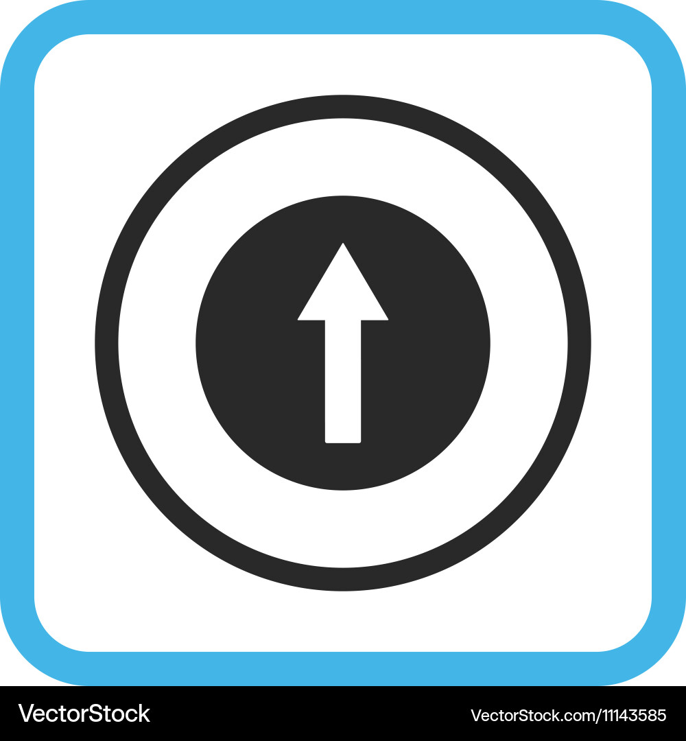 Up rounded arrow icon in a frame vector image