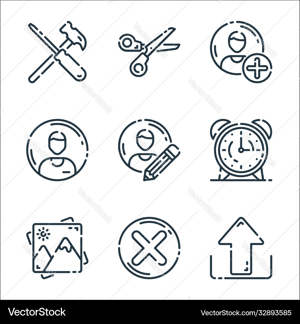 User interface line icons linear set quality Vector Image