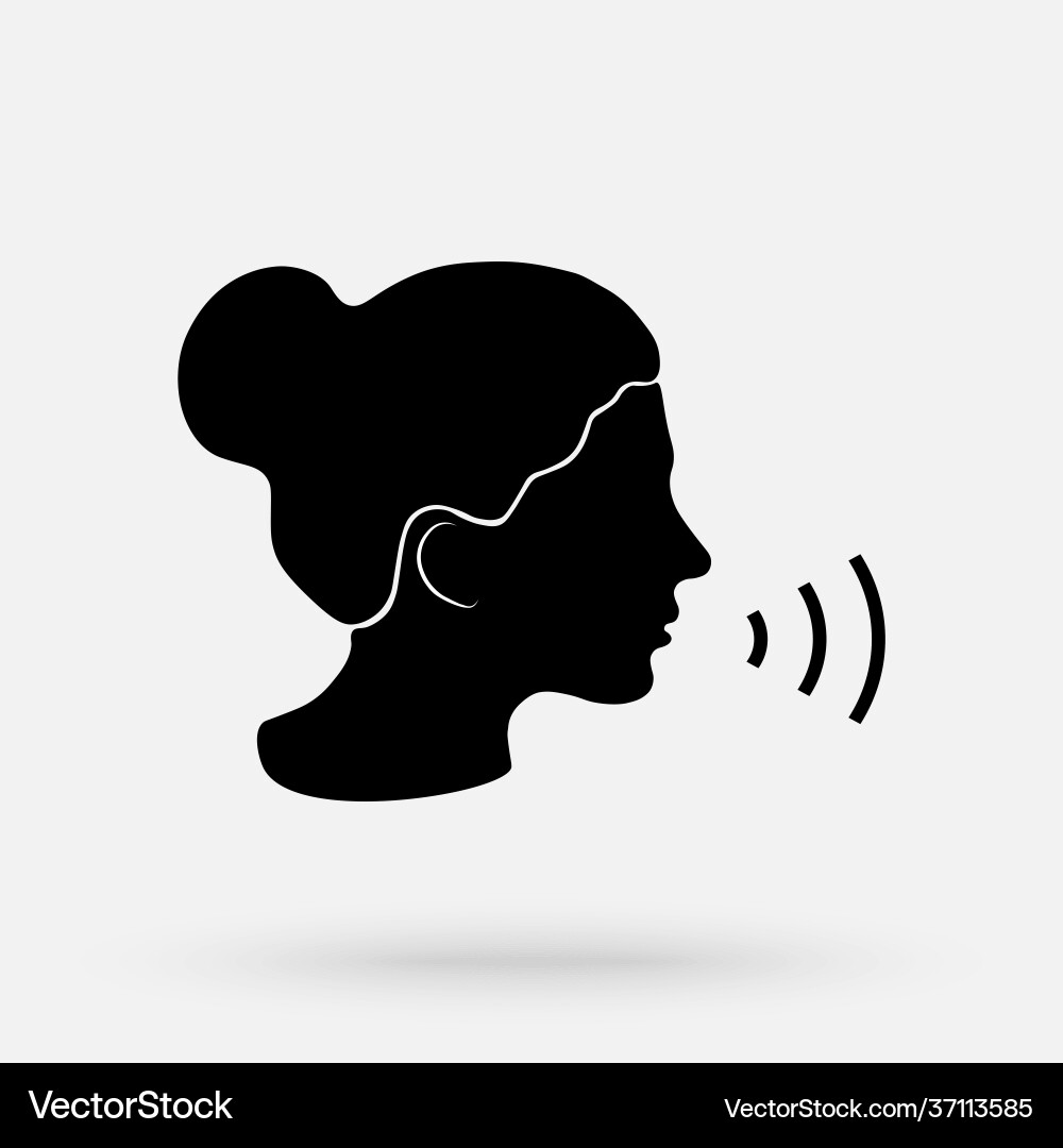 Voice command control with sound waves icon vector image