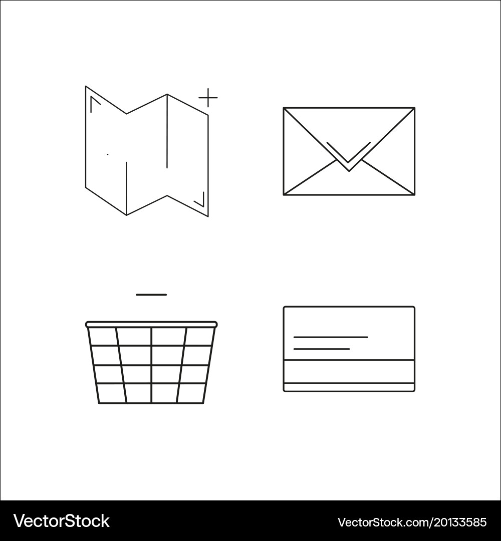 Web simple linear icon setsimple outline icons vector image