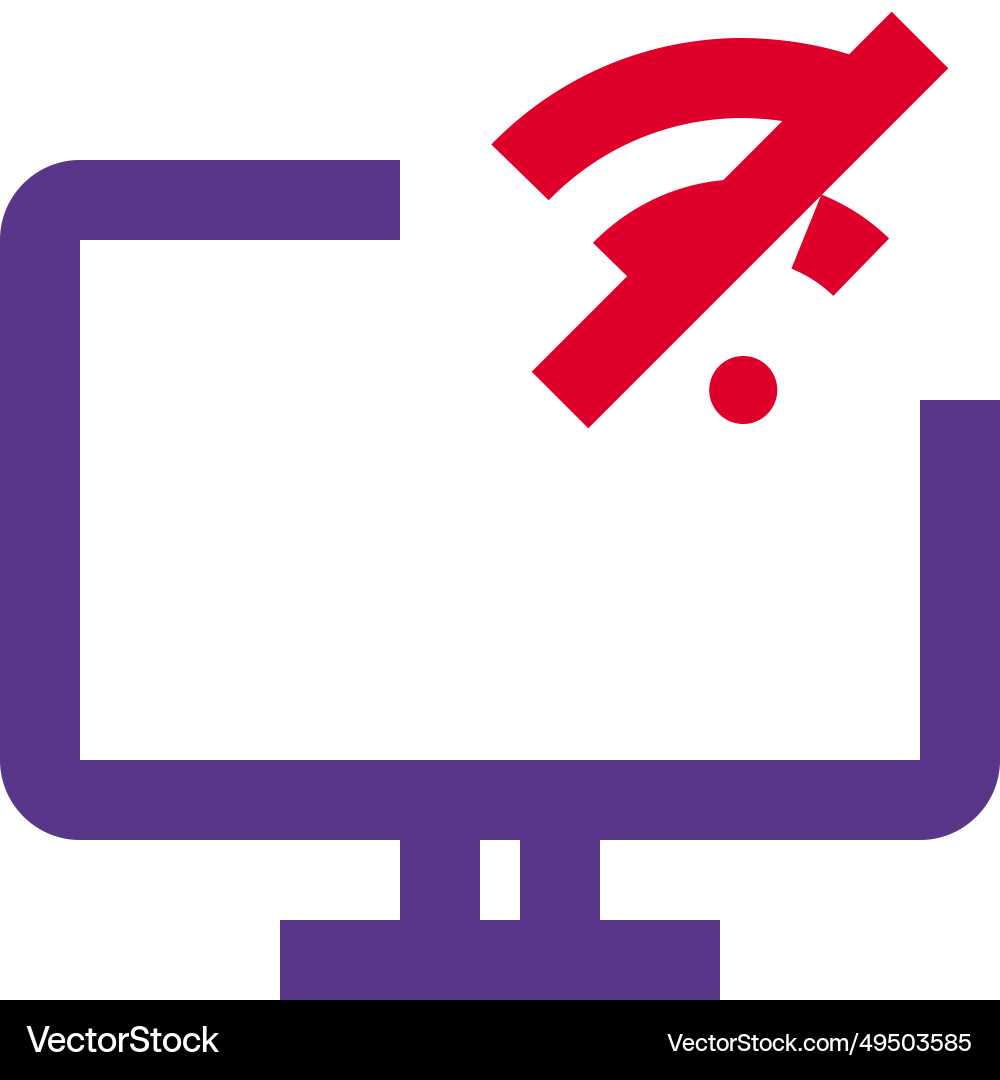 Wi-fi connectivity problem detected on computer vector image