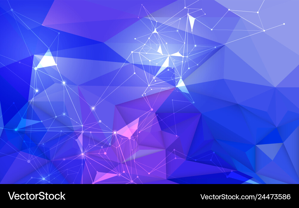 3d geometric polygon with molecule structure 3d geometric polygon with molecule structure vector image