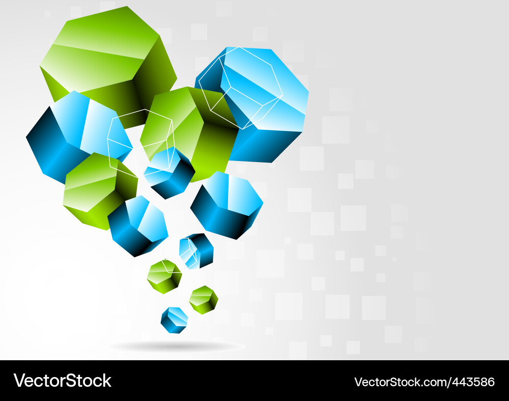 Abstract 3D Hexagon Background Vector Image