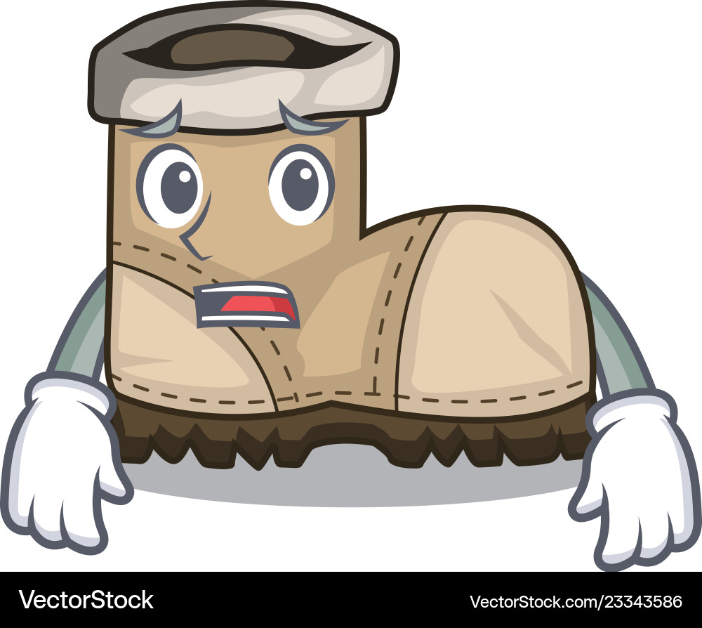 Afraid working boot above a character rak Afraid working boot above a character rak Vector Image