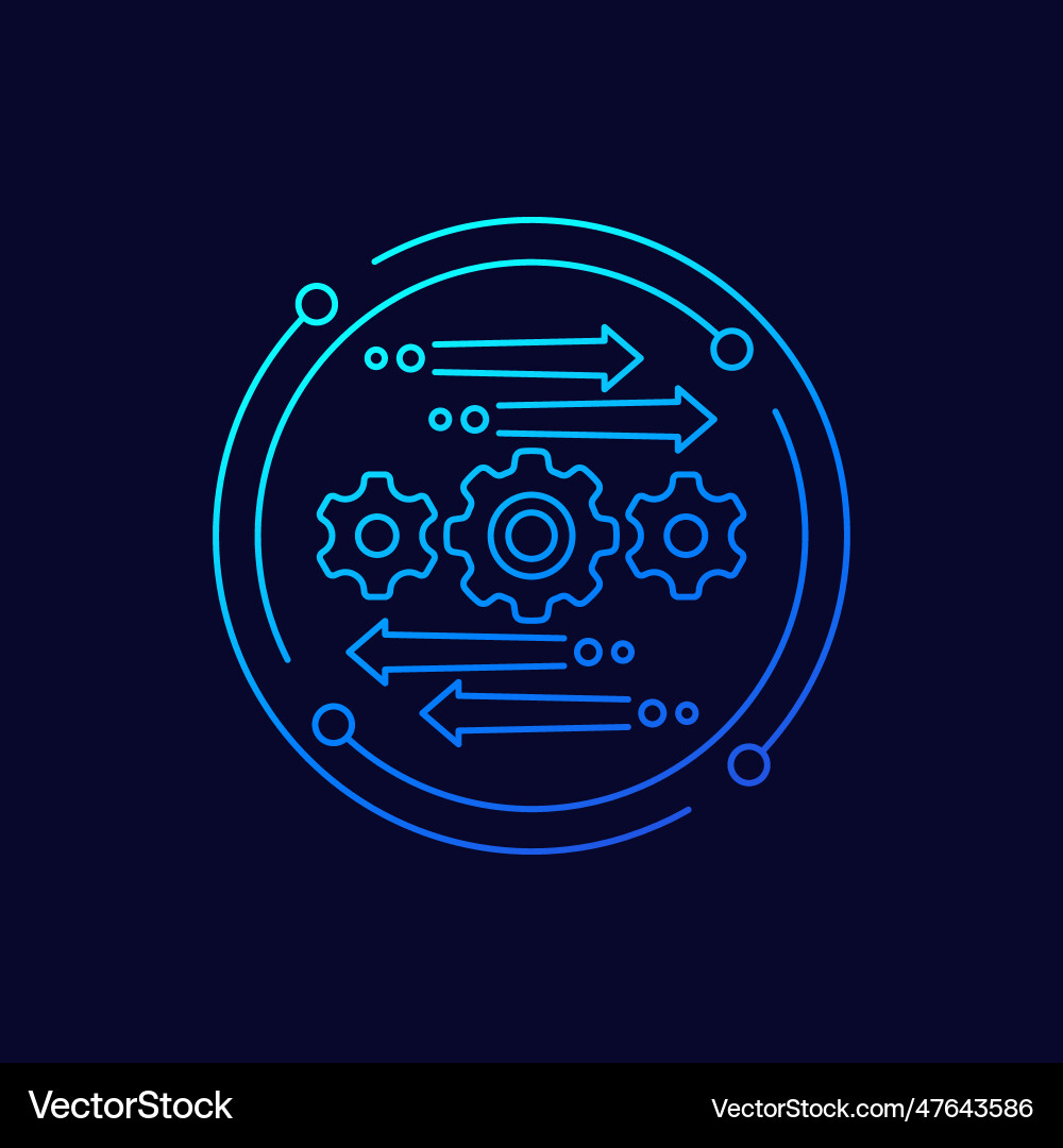 Automation and optimization process line icon Vector Image