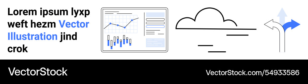 Business analytics dashboard cloud computing Business analytics dashboard cloud computing vector image
