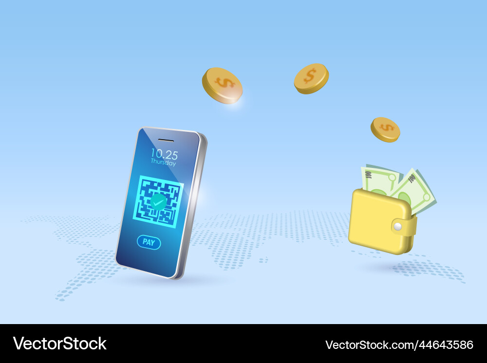Digital banking transfer money to e wallet Digital banking transfer money to e wallet vector image